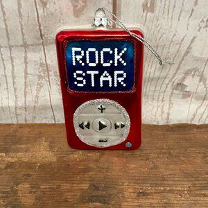 Rock Star I Pod Glass Ornament